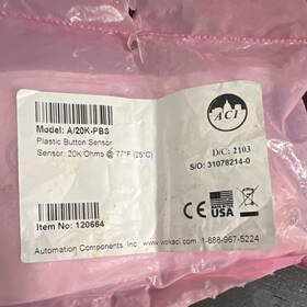 Aci A/20k-pbs Plastic Button Sensor Pink 20k Ohms At 77 F Model