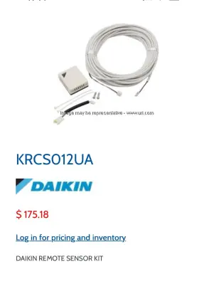 Krcs01-2ua Daikin Remote Sensing Kit Includes Krcs01-4b Krcs01-2ua Daikin Remote Sensing Kit Includes Krcs01-4b