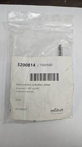 Exodraft 7500160 3200814 Pressure Probe Kit Ebc Mec Draft Sensor Steel Tube
