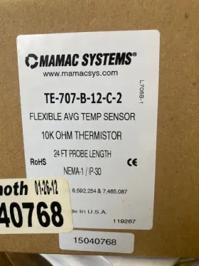 Te-707-b-12-c-2 Mamac Systems Temp Sensor Avg Flexible 10k Rtd 24.00ft